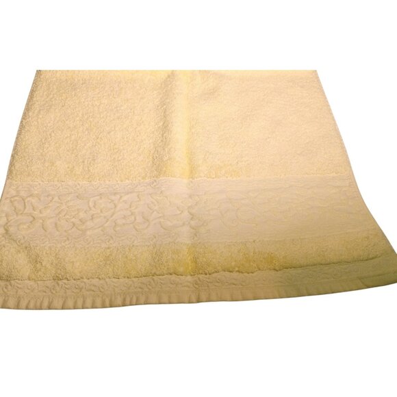 Wellesley Manor Damask Cotton Towel Set 2 Large Hand 1 Washcloth Butter Yellow - Picture 7 of 10